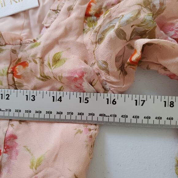 Cottagecore Romantic Yumi Kim Top Womens XS Pink Floral Beatrice Puff Sleeve - Picture 8 of 10